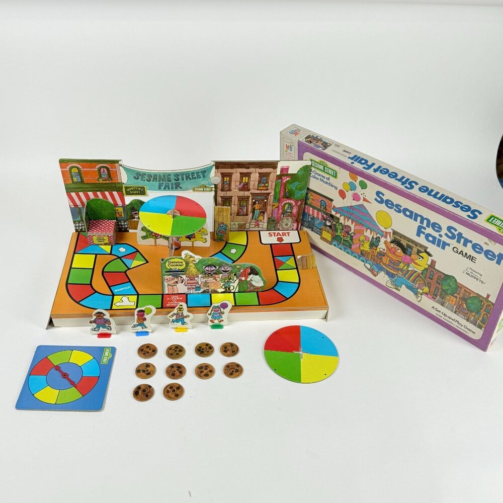 Vintage Sesame Street Fair Game 1976 Board Game Muppets Mostly Complete Plays